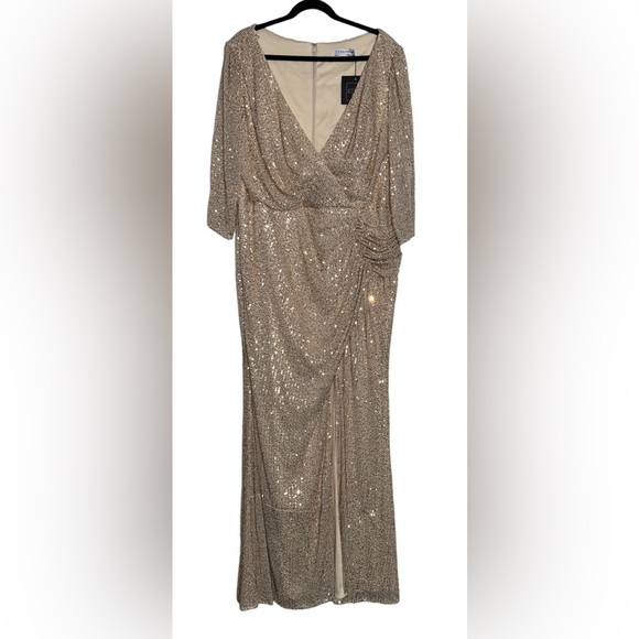 👗NWT! Mac Duggal Sequin 3/4 Sleeve Dress - Picture 4 of 10